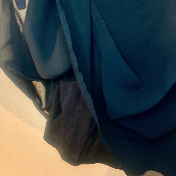 NEW Banana Republic Blouse SP Small Petite Black Sheer Layer over Modal Lining - Picture 8 of 13